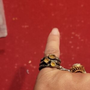 Vintage-Inspired Gold and Silver Ring Set